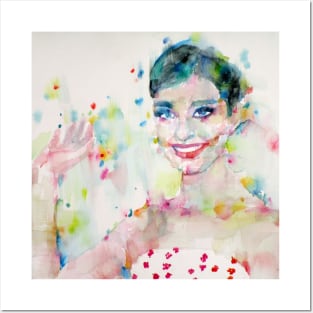 AUDREY HEPBURN watercolor portrait .12 Posters and Art